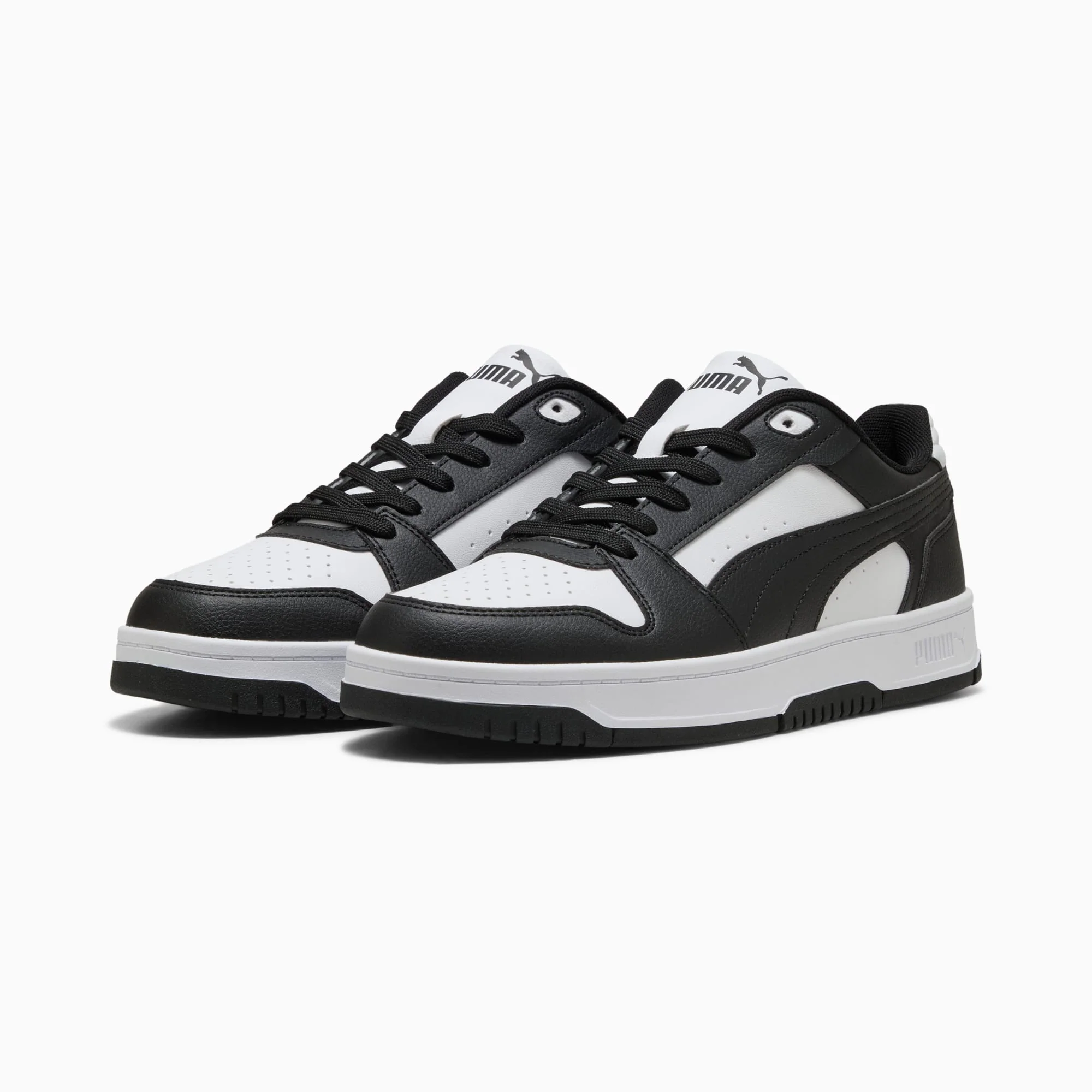 PUMA MEN'S REBOUND SLAM LO BLACK/WHITE SNEAKER SHOES - Image 3