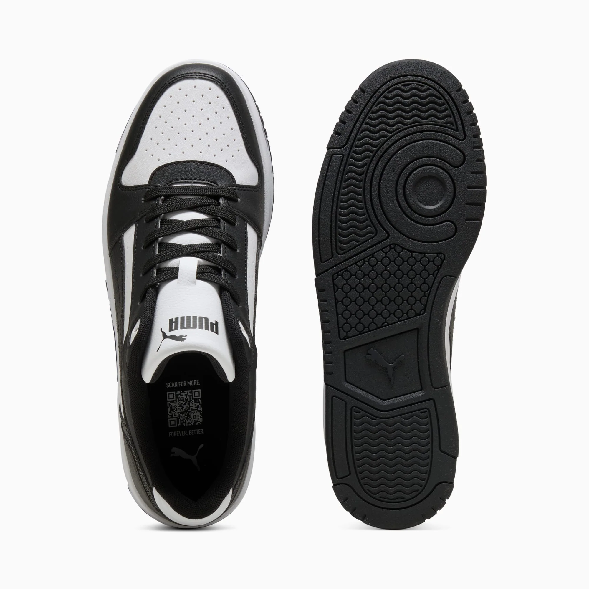 PUMA MEN'S REBOUND SLAM LO BLACK/WHITE SNEAKER SHOES - Image 5