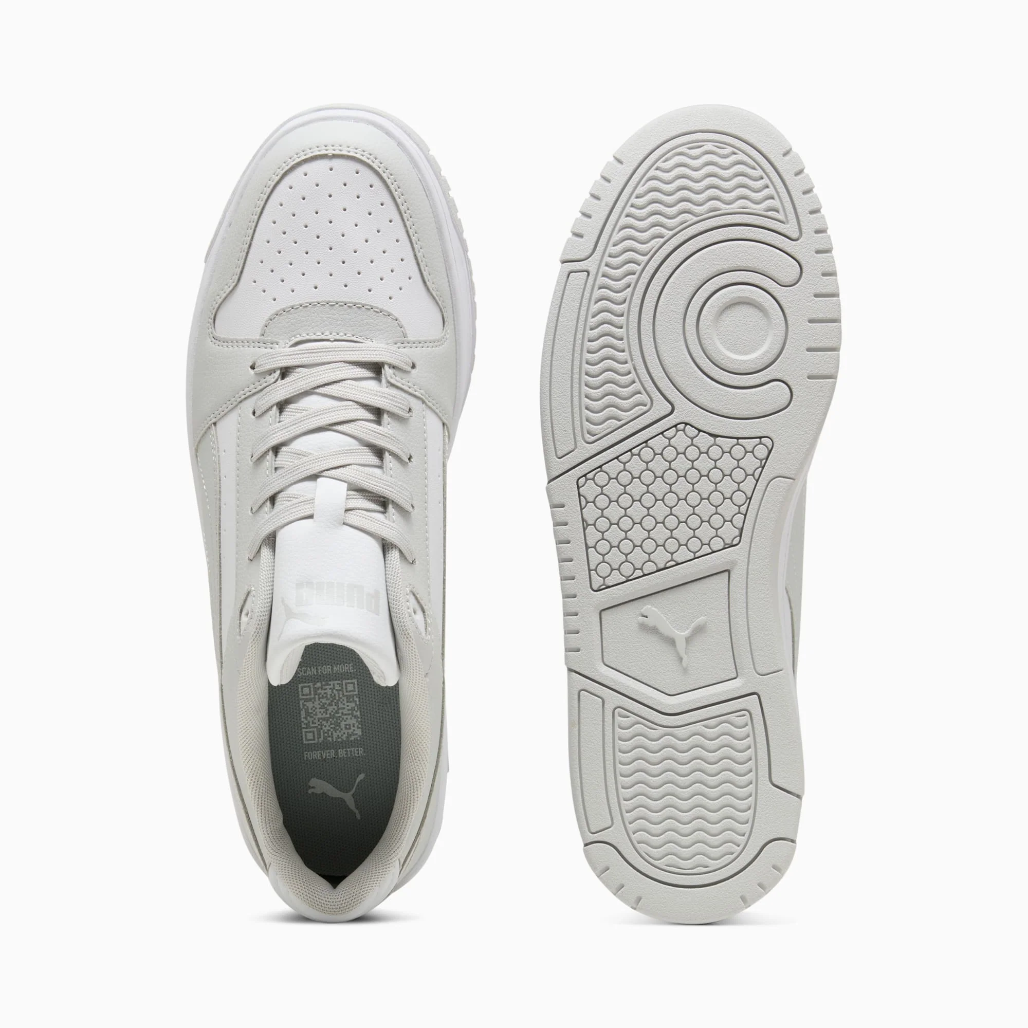 PUMA MEN'S REBOUND SLAM LO WHITE/GREY SNEAKER SHOES - Image 5