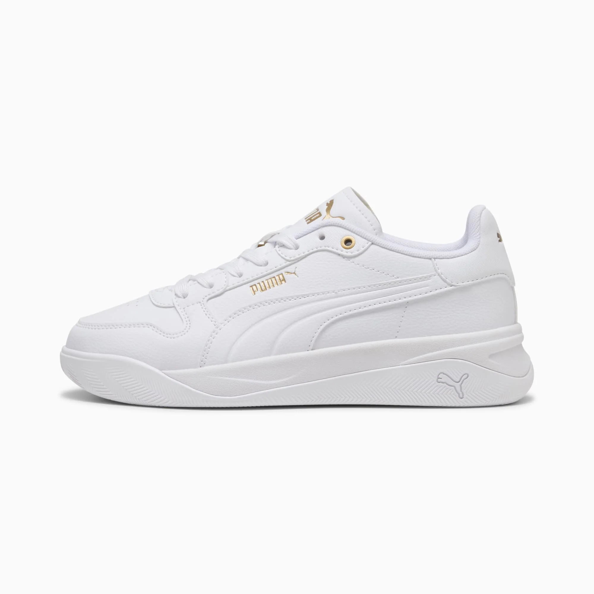 PUMA WOMEN'S COURT BAE WHITE/GOLD SNEAKER SHOES - Image 2