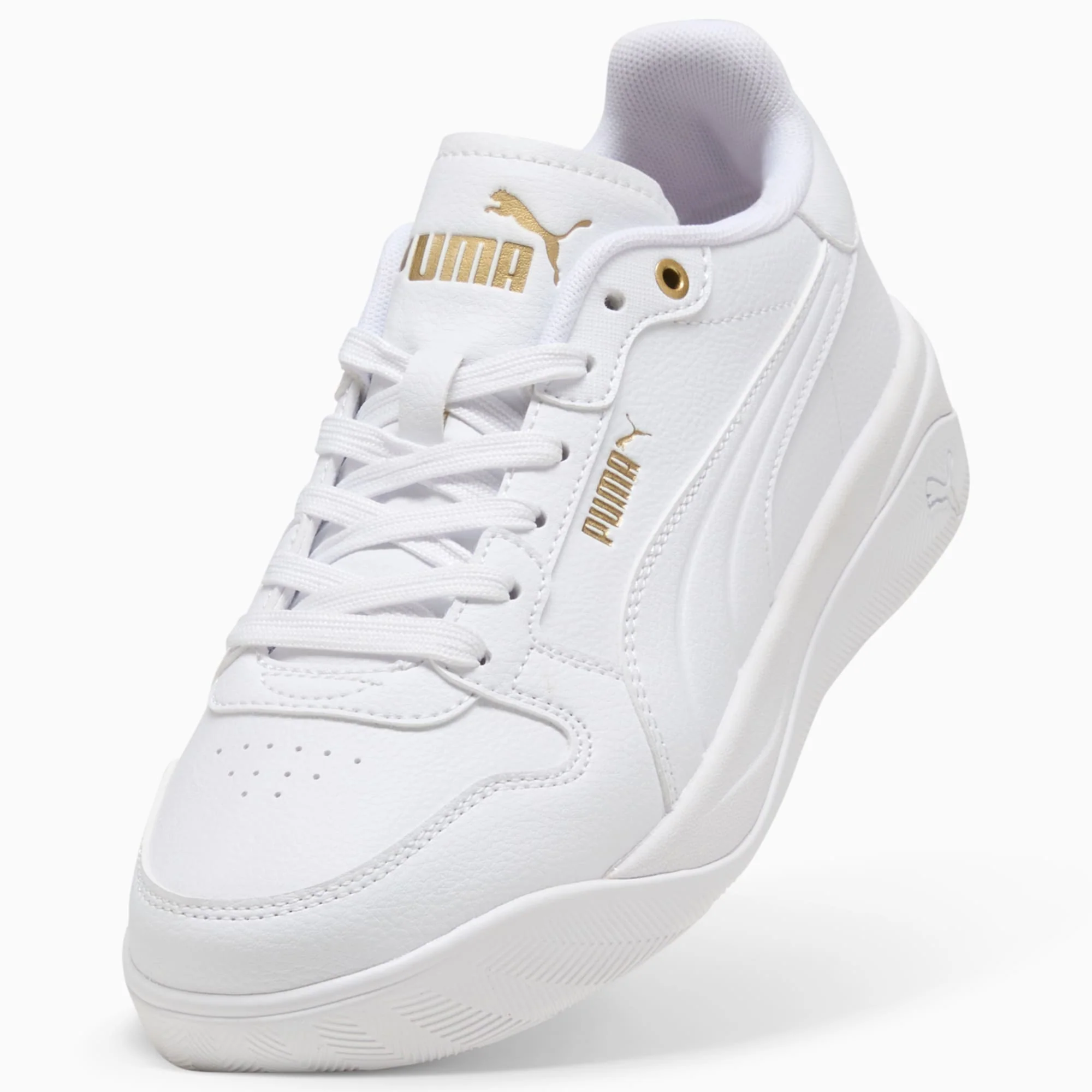 PUMA WOMEN'S COURT BAE WHITE/GOLD SNEAKER SHOES - Image 6