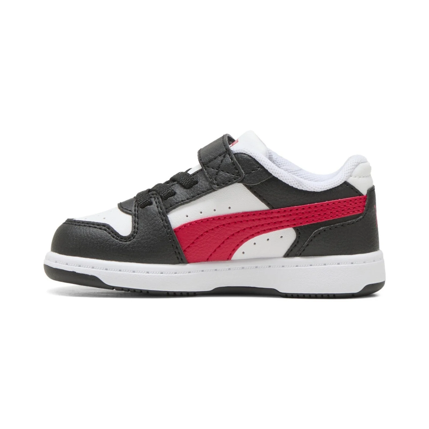 PUMA KID'S REBOUND SLAM LO BLACK/RED/WHITE SNEAKER SHOES - Image 2
