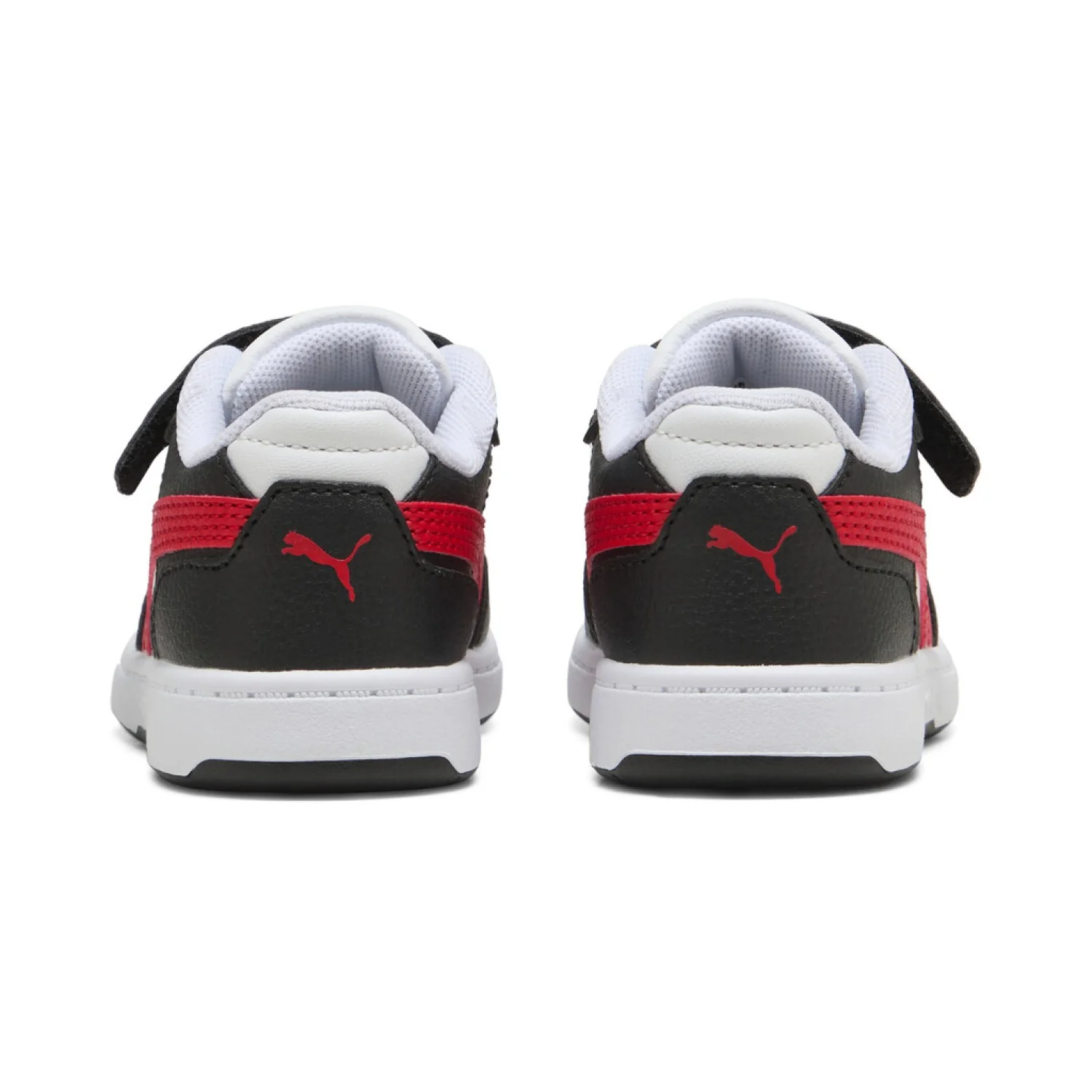 PUMA KID'S REBOUND SLAM LO BLACK/RED/WHITE SNEAKER SHOES - Image 4