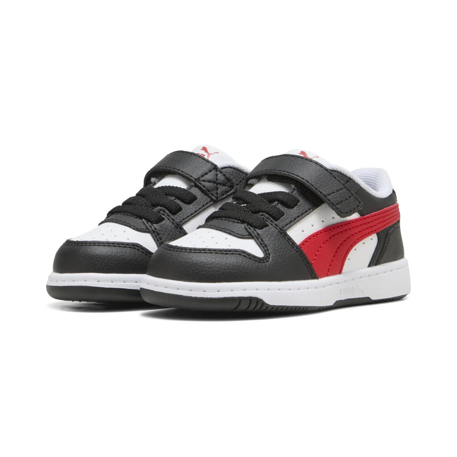 PUMA KID'S REBOUND SLAM LO BLACK/RED/WHITE SNEAKER SHOES - Image 5