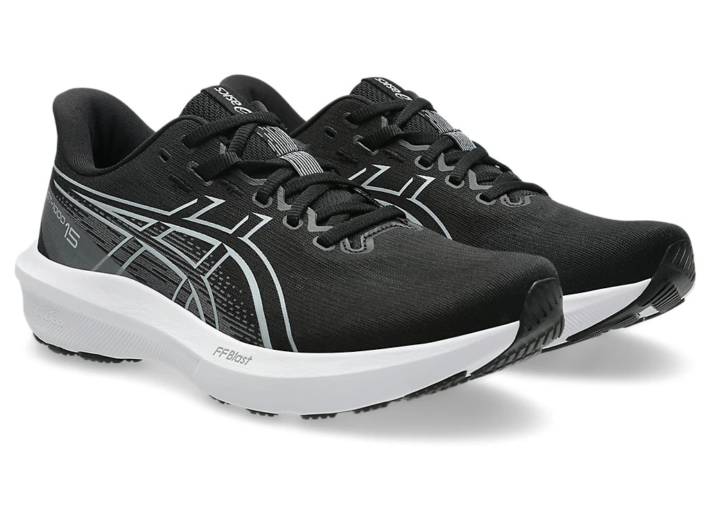 ASICS MEN'S GT 1000 15 BLACK/WHITE RUNNING SHOES - Image 3