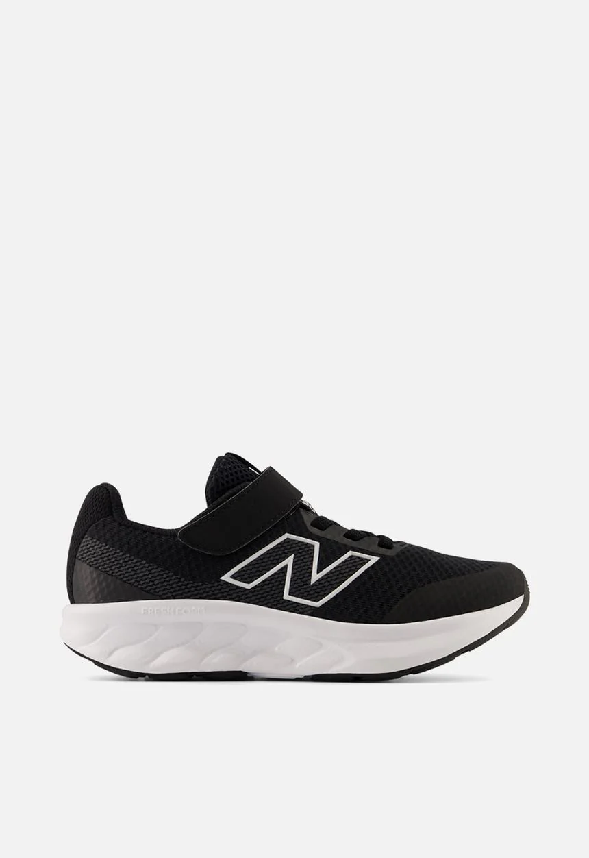NEW BALANCE KID'S HOOK N' LOOP 520 BLACK/WHITE RUNNING SHOES
