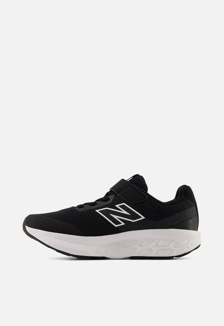 NEW BALANCE KID'S HOOK N' LOOP 520 BLACK/WHITE RUNNING SHOES - Image 2