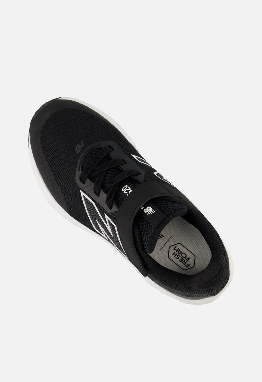 NEW BALANCE KID'S HOOK N' LOOP 520 BLACK/WHITE RUNNING SHOES - Image 3