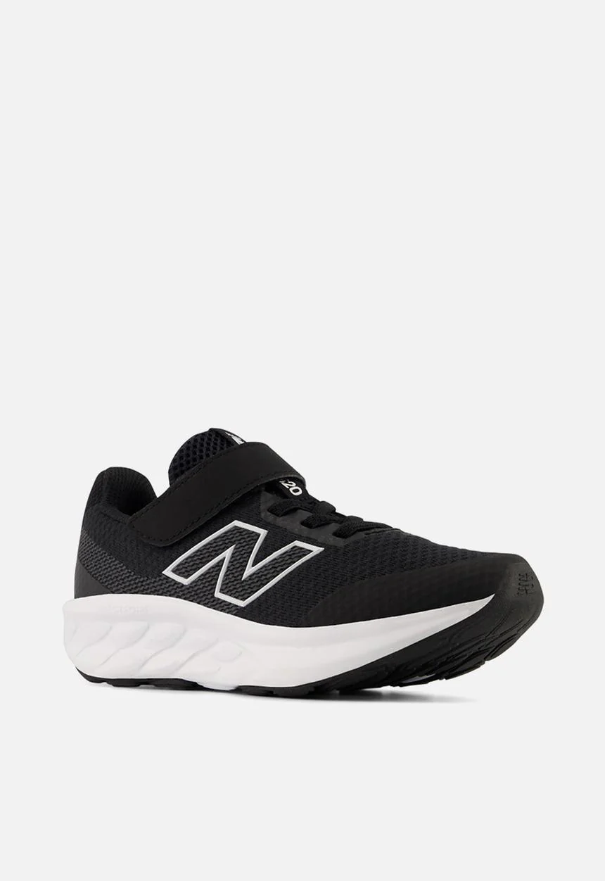 NEW BALANCE KID'S HOOK N' LOOP 520 BLACK/WHITE RUNNING SHOES - Image 4