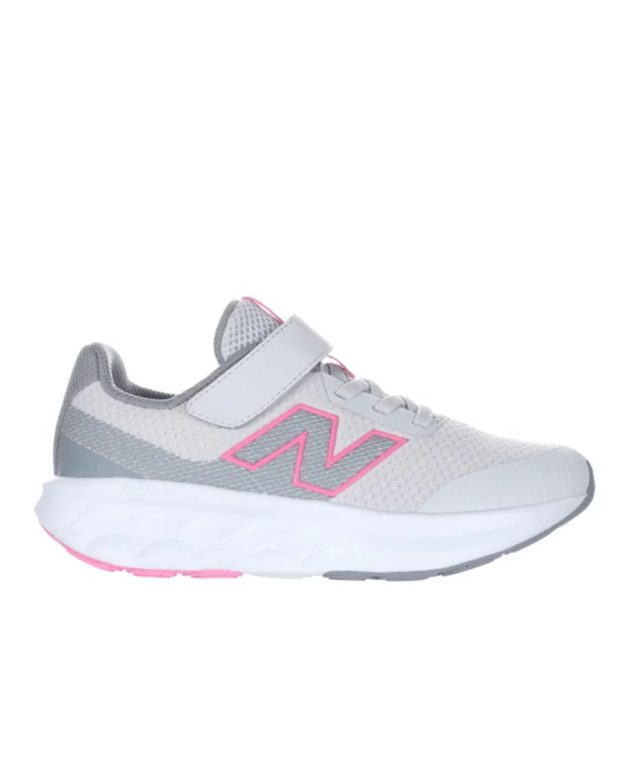 NEW BALANCE KID'S HOOK N' LOOP 520 GREY/PINK RUNNING SHOES