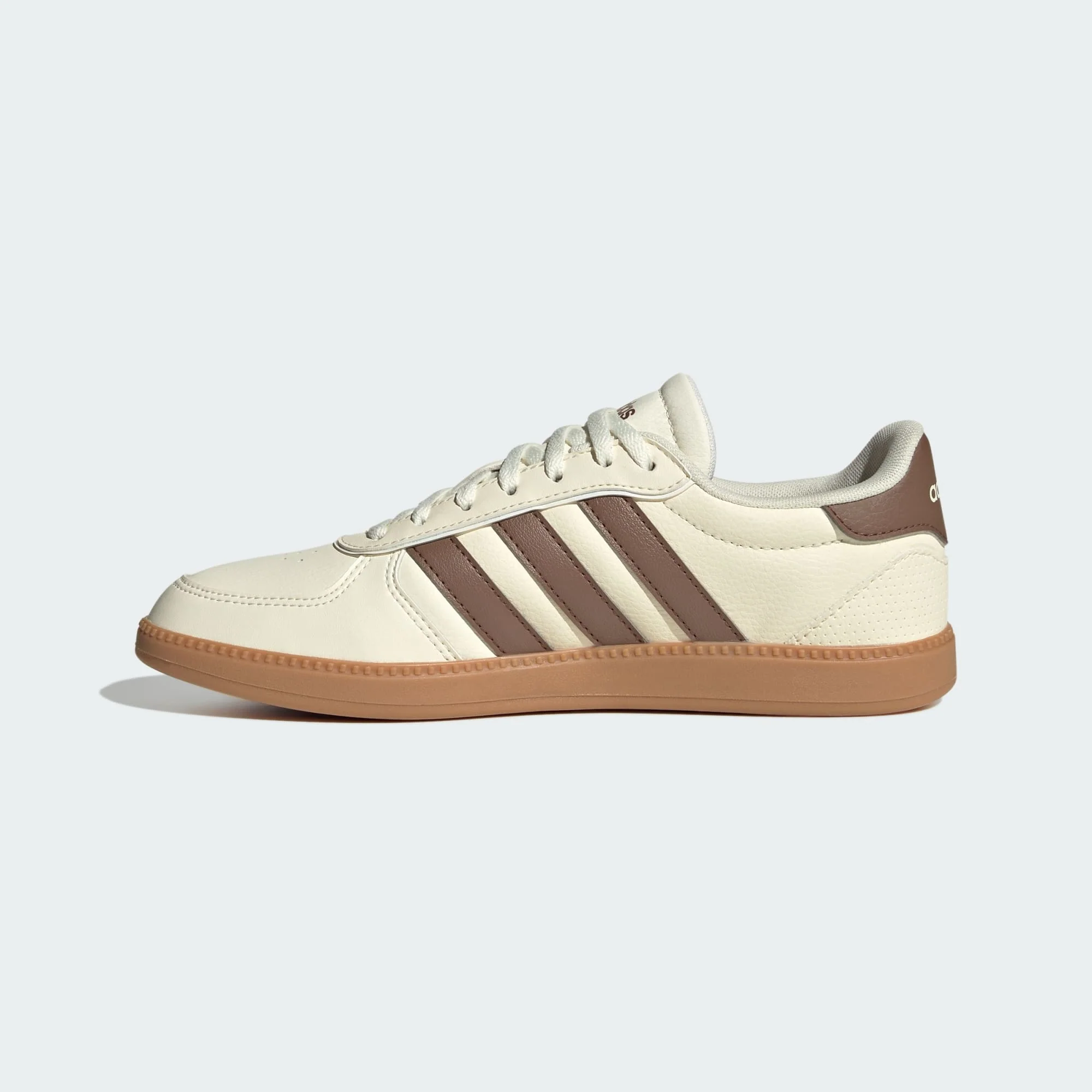 ADIDAS WOMEN'S BREAKNET SLEEK CREAM WHITE/BROWN SNEAKER SHOES - Image 2