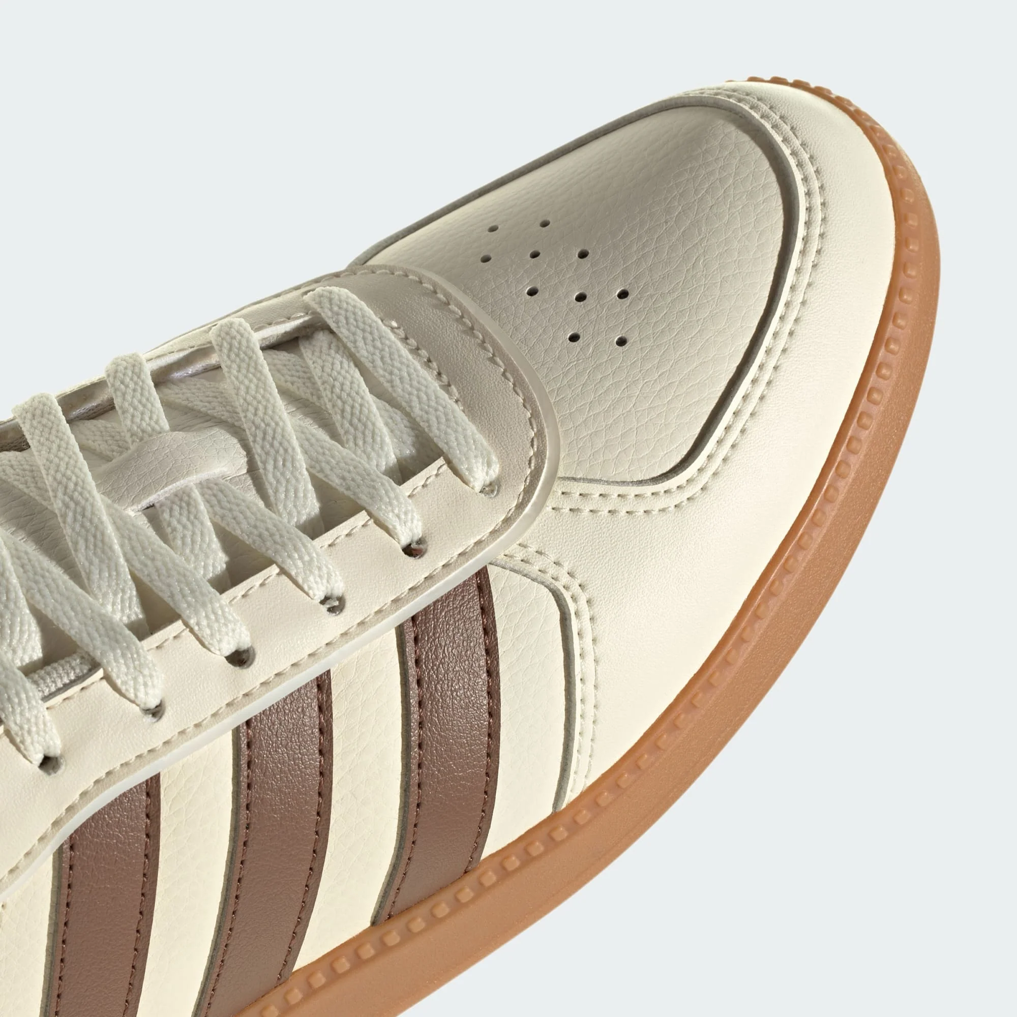 ADIDAS WOMEN'S BREAKNET SLEEK CREAM WHITE/BROWN SNEAKER SHOES - Image 7
