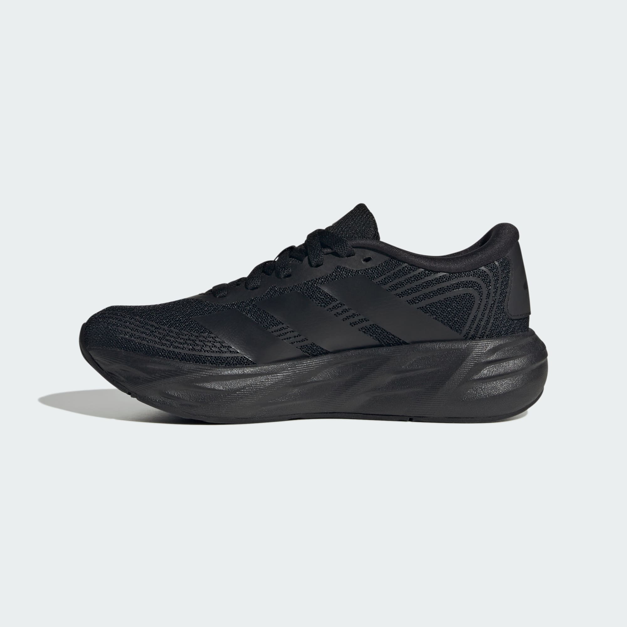 ADIDAS KID'S GALAXY 8 TRIPLE BLACK RUNNING SHOES - Image 2