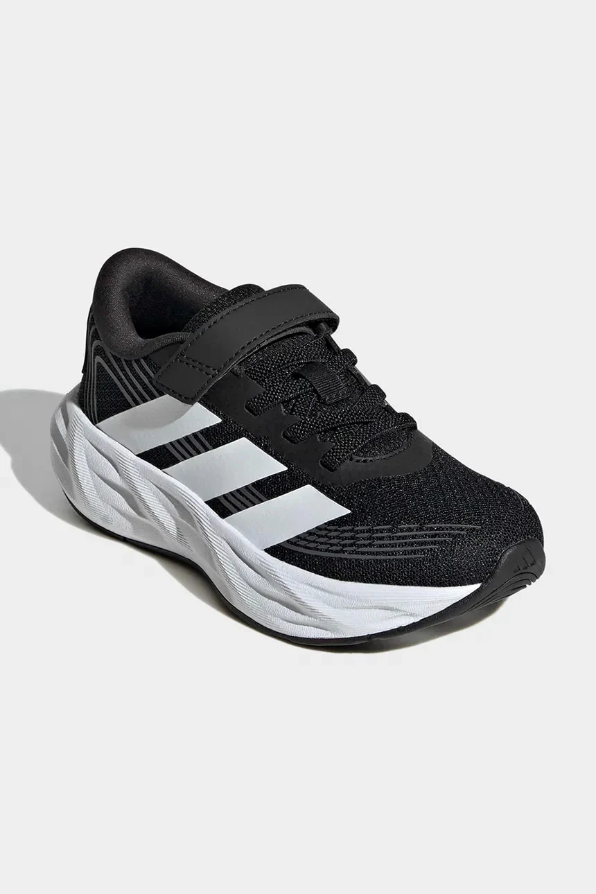 ADIDAS KID'S HOOK N' LOOP GALAXY 8 EL BLACK/WHITE RUNNING SHOES - Image 3