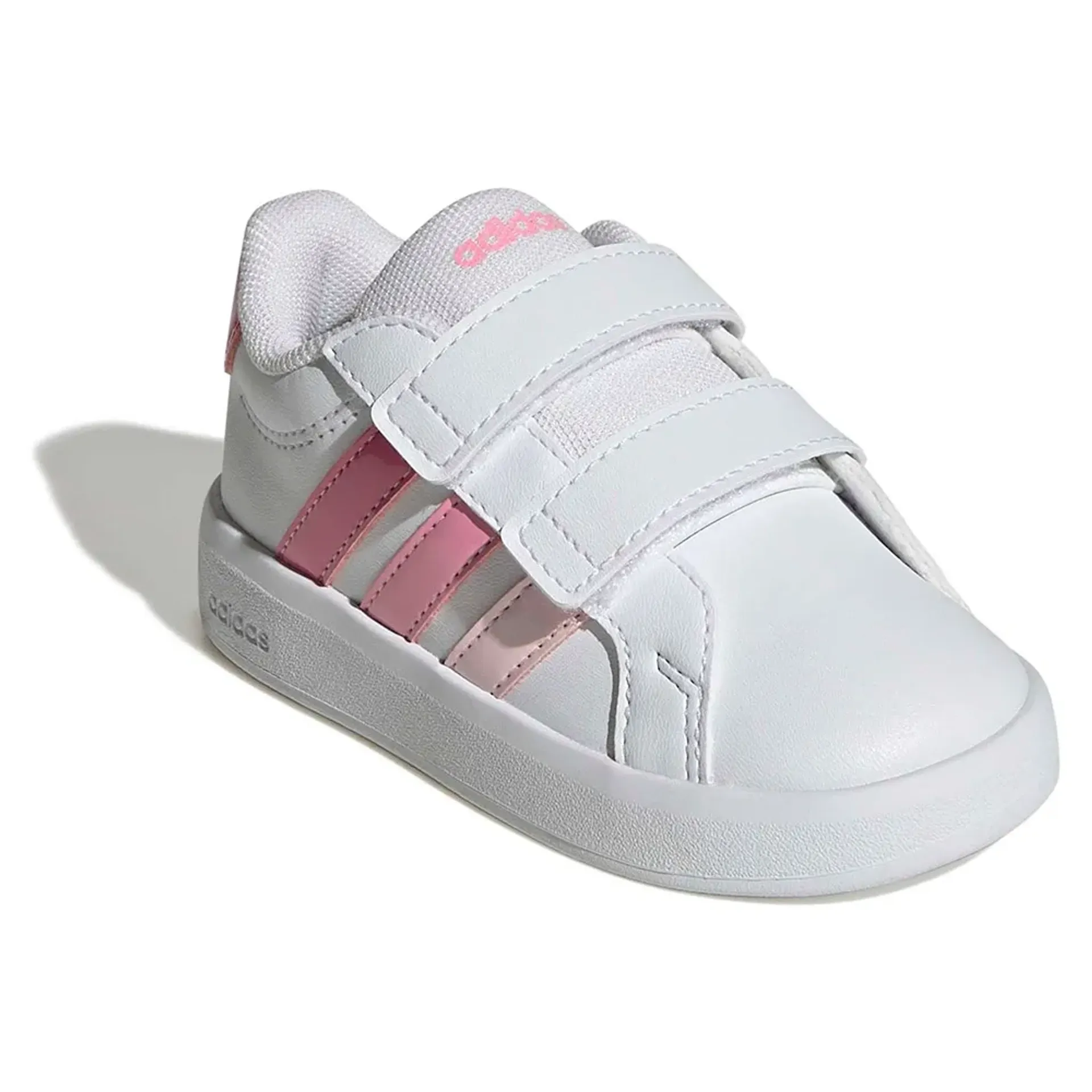 ADIDAS KID'S GRAND COURT 3.0 WHITE/PINK SNEAKER SHOES - Image 3