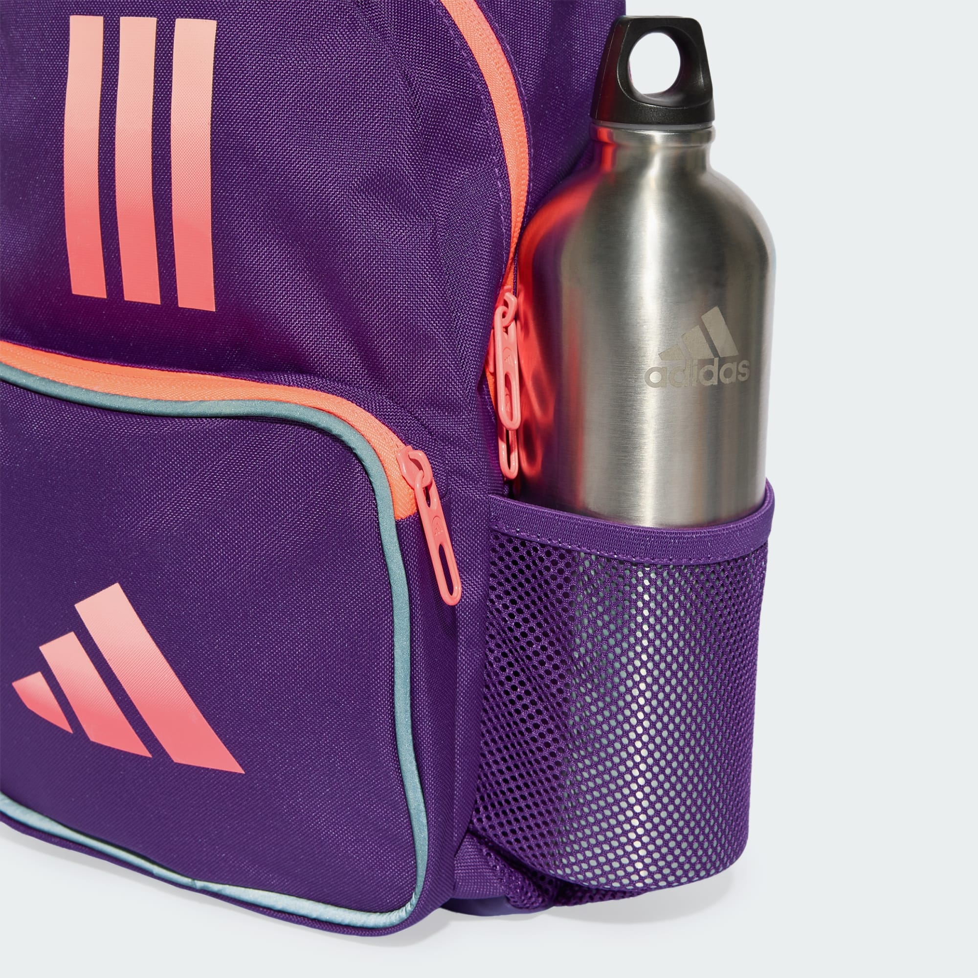 ADIDAS LITTLE KIDS NEON PURPLE/PEACH BACKPACK - Image 4