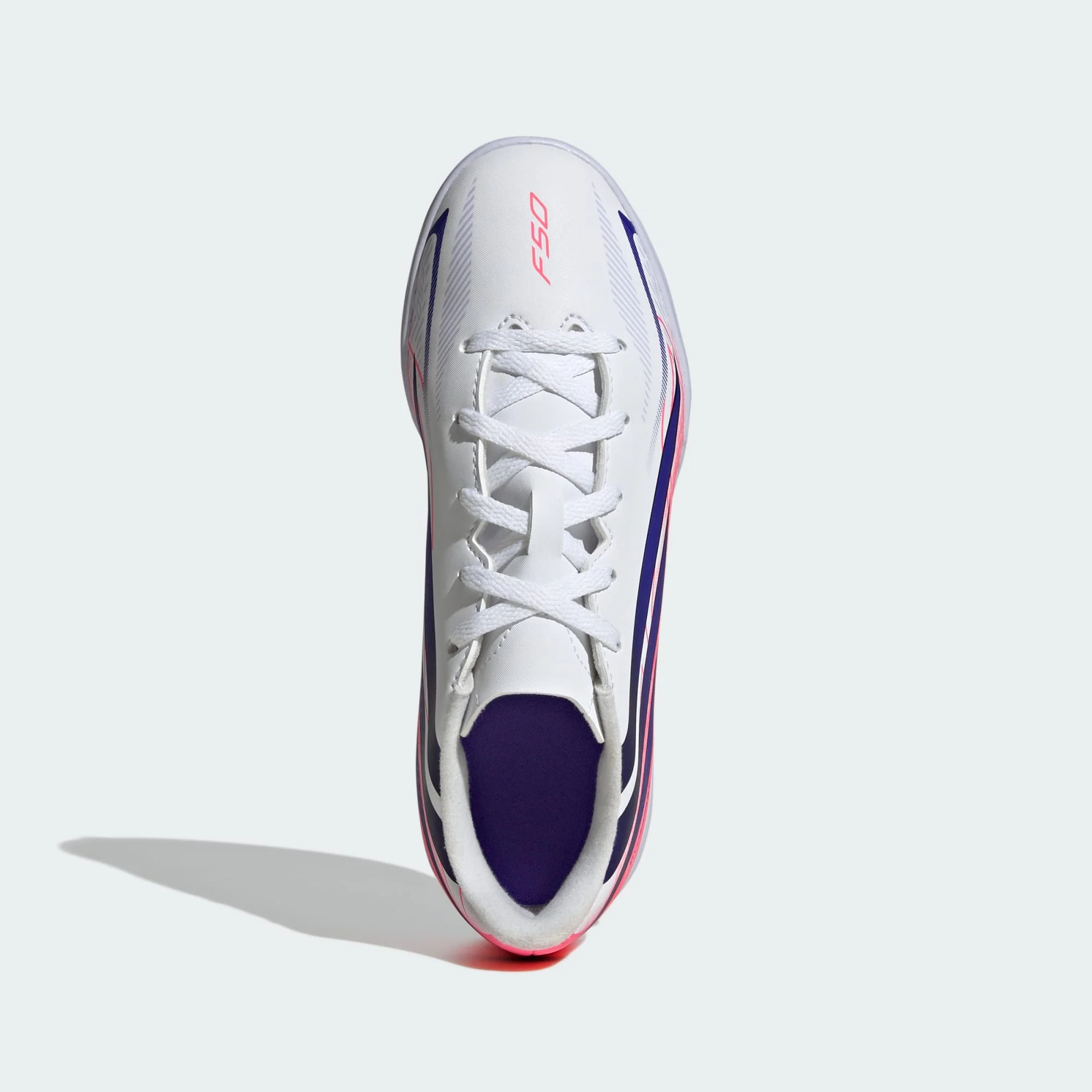 ADIDAS KID'S F50 HYPERFAST CLUB INDOOR WHITE/PURPLE FOOTBALL BOOTS - Image 3