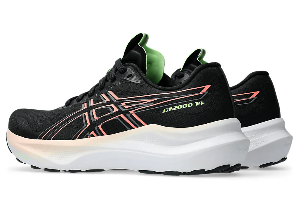 ASICS WOMEN'S GT 2000 14 BLACK/CORAL RUNNING SHOES - Image 4
