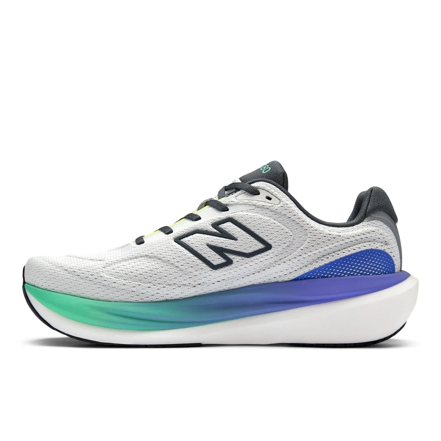 NEW BALANCE MEN'S 1080 V15 SEA SALT/LIME RUNNING SHOES - Image 2