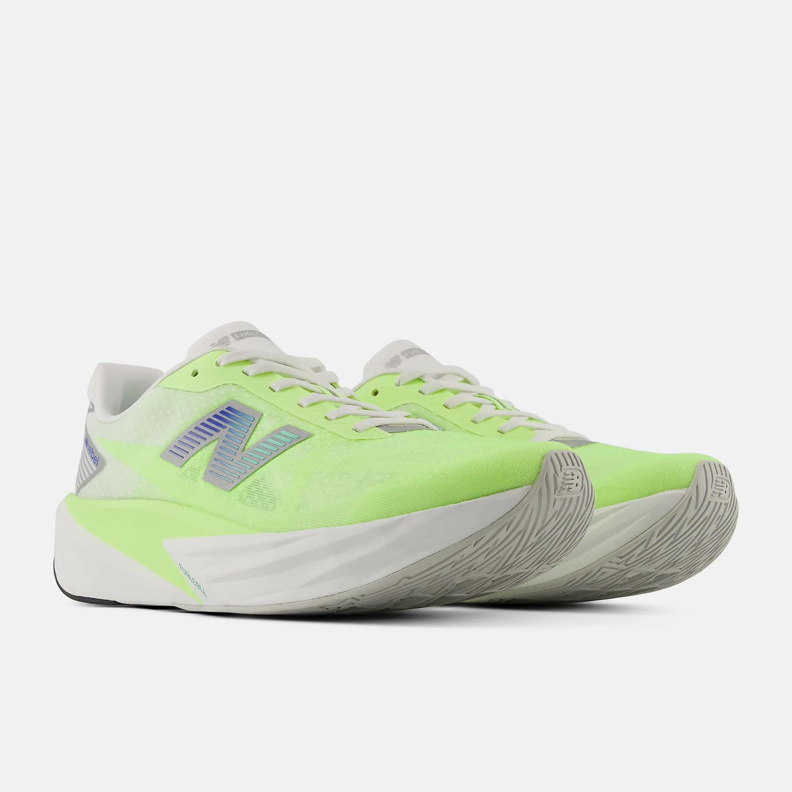 NEW BALANCE MEN'S FUELCELL REBEL V5 FLURO/WHITE RUNNING SHOES - Image 3