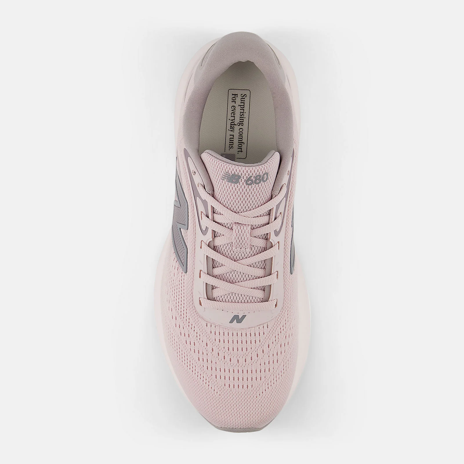 NEW BALANCE WOMEN'S 680 V9 PINK/GREY RUNNING SHOES (WIDTH D) - Image 4