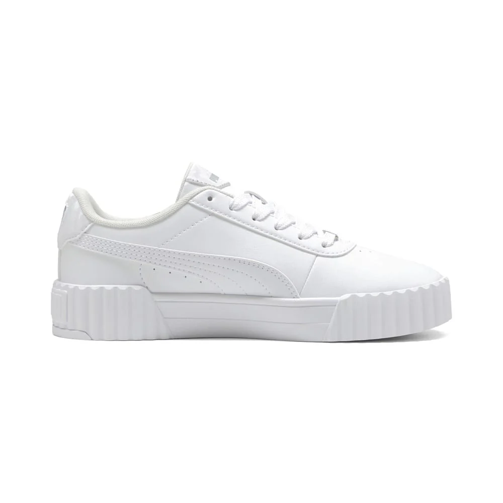 PUMA WOMEN'S CARINA 3.0 DAYINIGHT WHITE/SILVER SNEAKER SHOES
