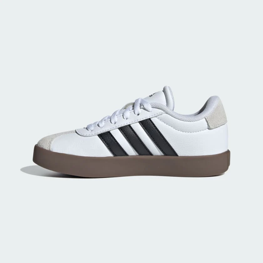 Adidas Kid's Vl Court 3.0 White/Black Sneaker Shoes - Image 2