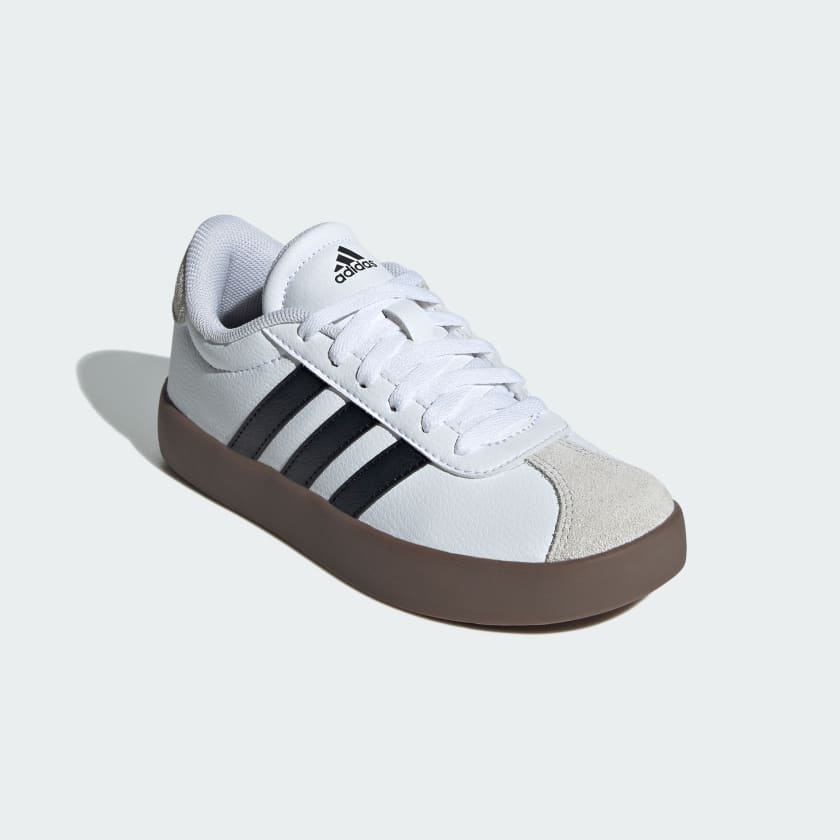 Adidas Kid's Vl Court 3.0 White/Black Sneaker Shoes - Image 3