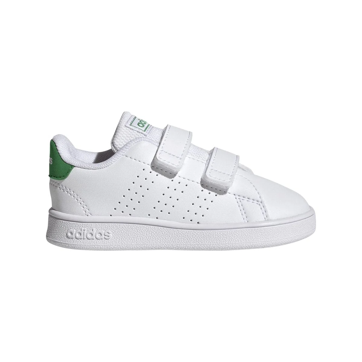 ADIDAS KIDS ADVANTAGE LIFESTYLE COURT TWO HOOK-AND-LOOP WHITE/GREEN SHOE