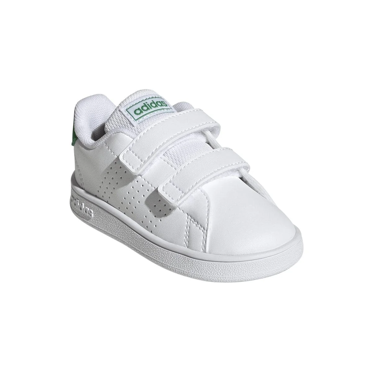 ADIDAS KIDS ADVANTAGE LIFESTYLE COURT TWO HOOK-AND-LOOP WHITE/GREEN SHOE - Image 5