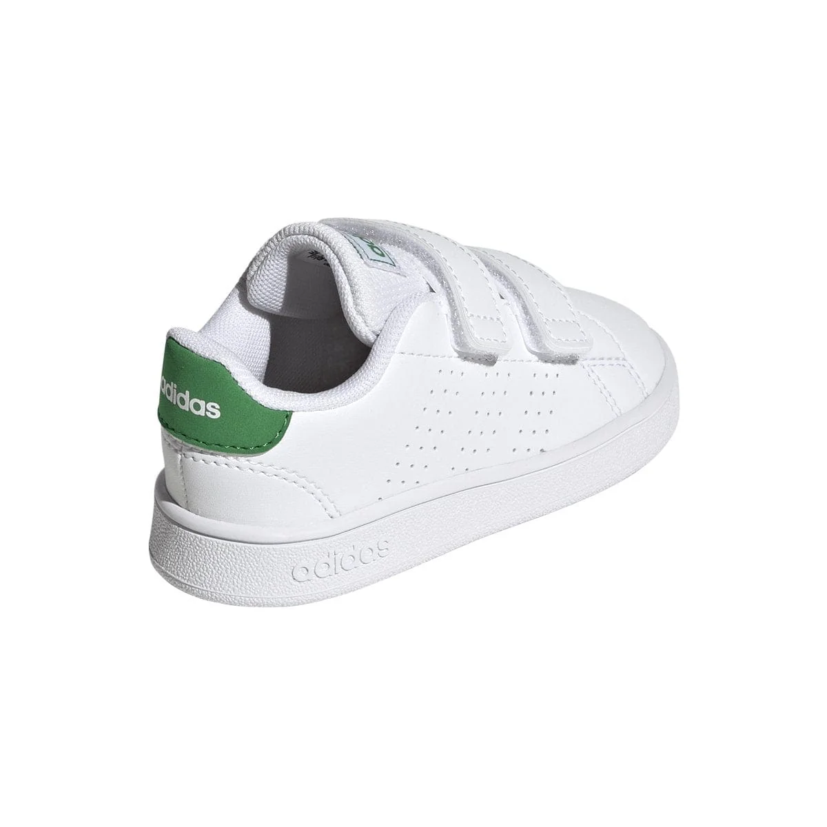 ADIDAS KIDS ADVANTAGE LIFESTYLE COURT TWO HOOK-AND-LOOP WHITE/GREEN SHOE - Image 6