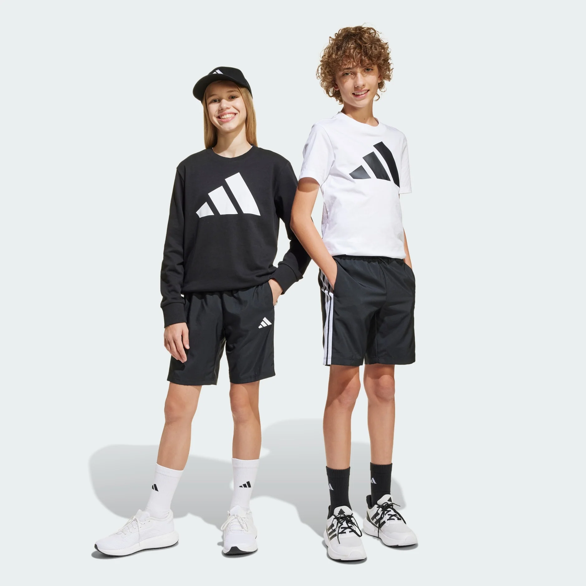 Adidas Kid's 3-Stripes Woven Climacool Black Short - Image 3