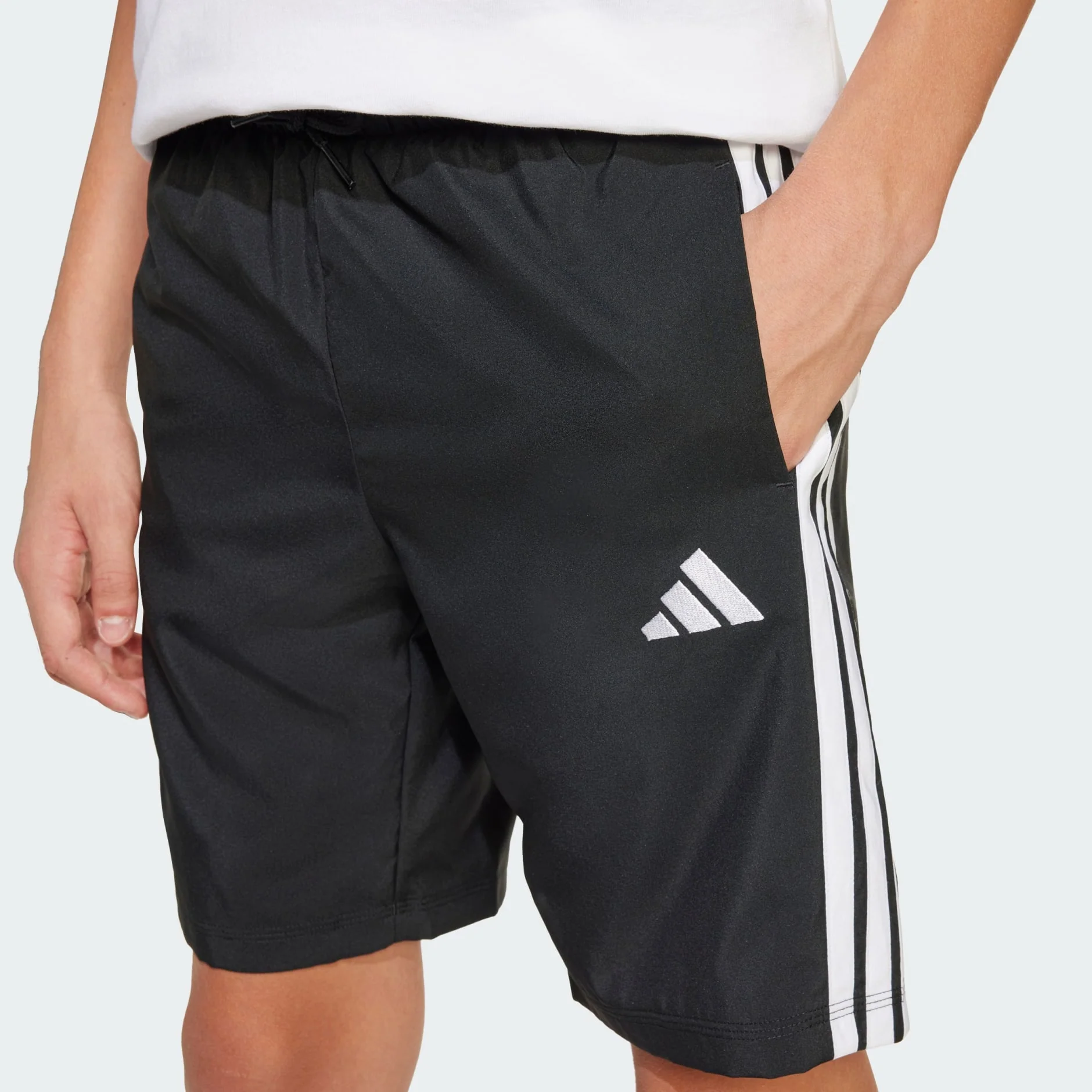 Adidas Kid's 3-Stripes Woven Climacool Black Short - Image 7