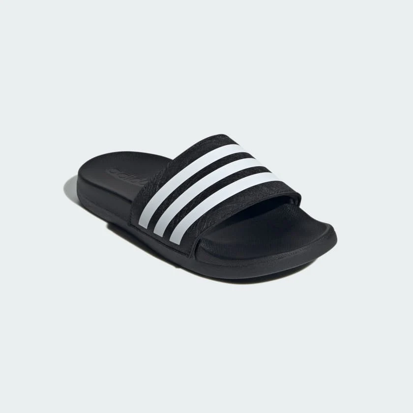 Adidas Kids Adilette Comfort Black/White Slides - Image 3
