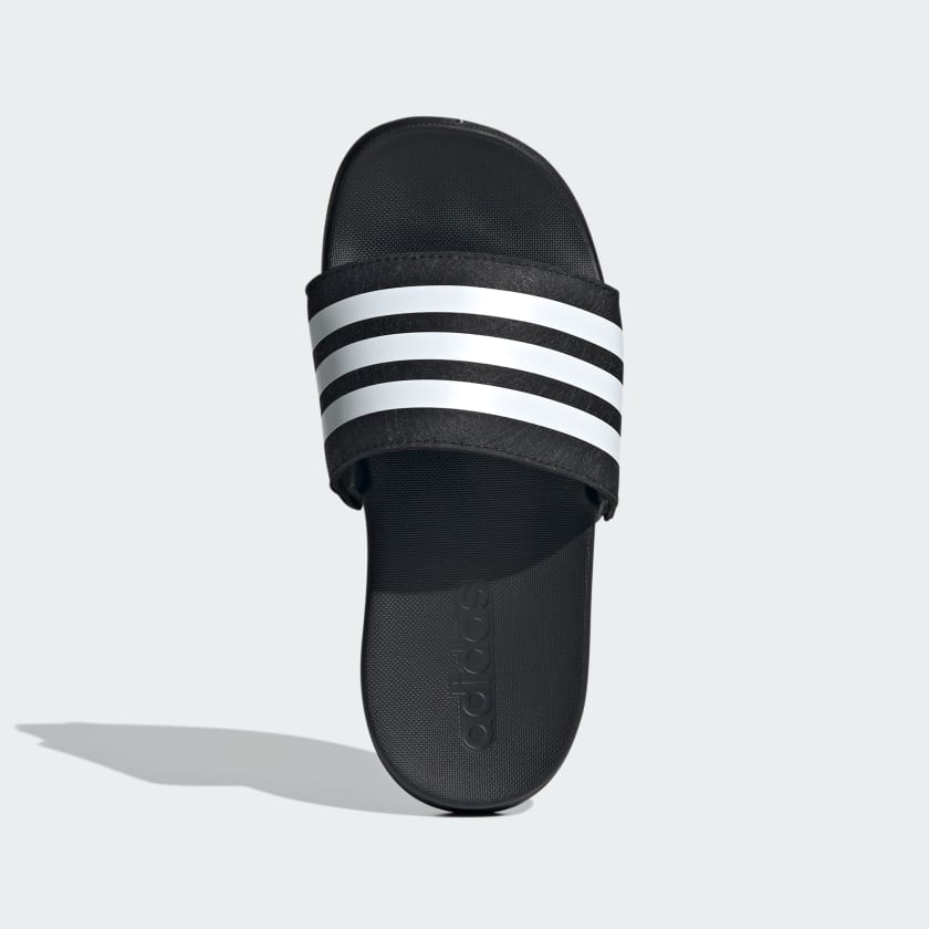 Adidas Kids Adilette Comfort Black/White Slides - Image 4