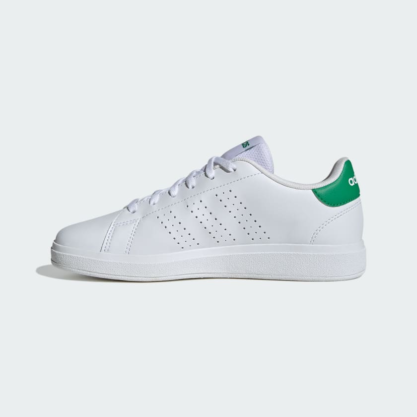 Adidas Kid's Advantage Base 2.0 White/Green Sneaker - Image 2