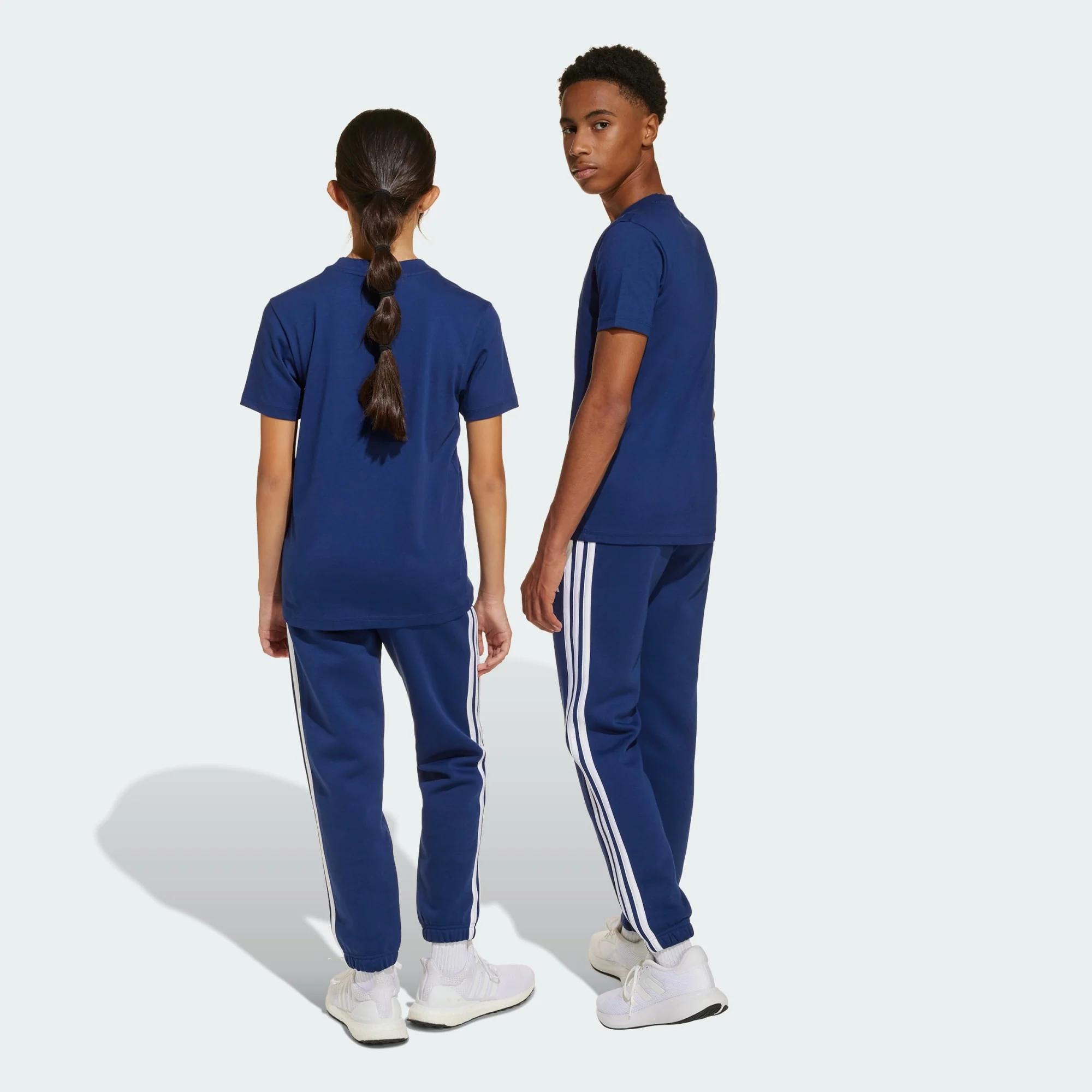 Adidas Kid's Essentials 3-Stripes Blue Trackpants - Image 3