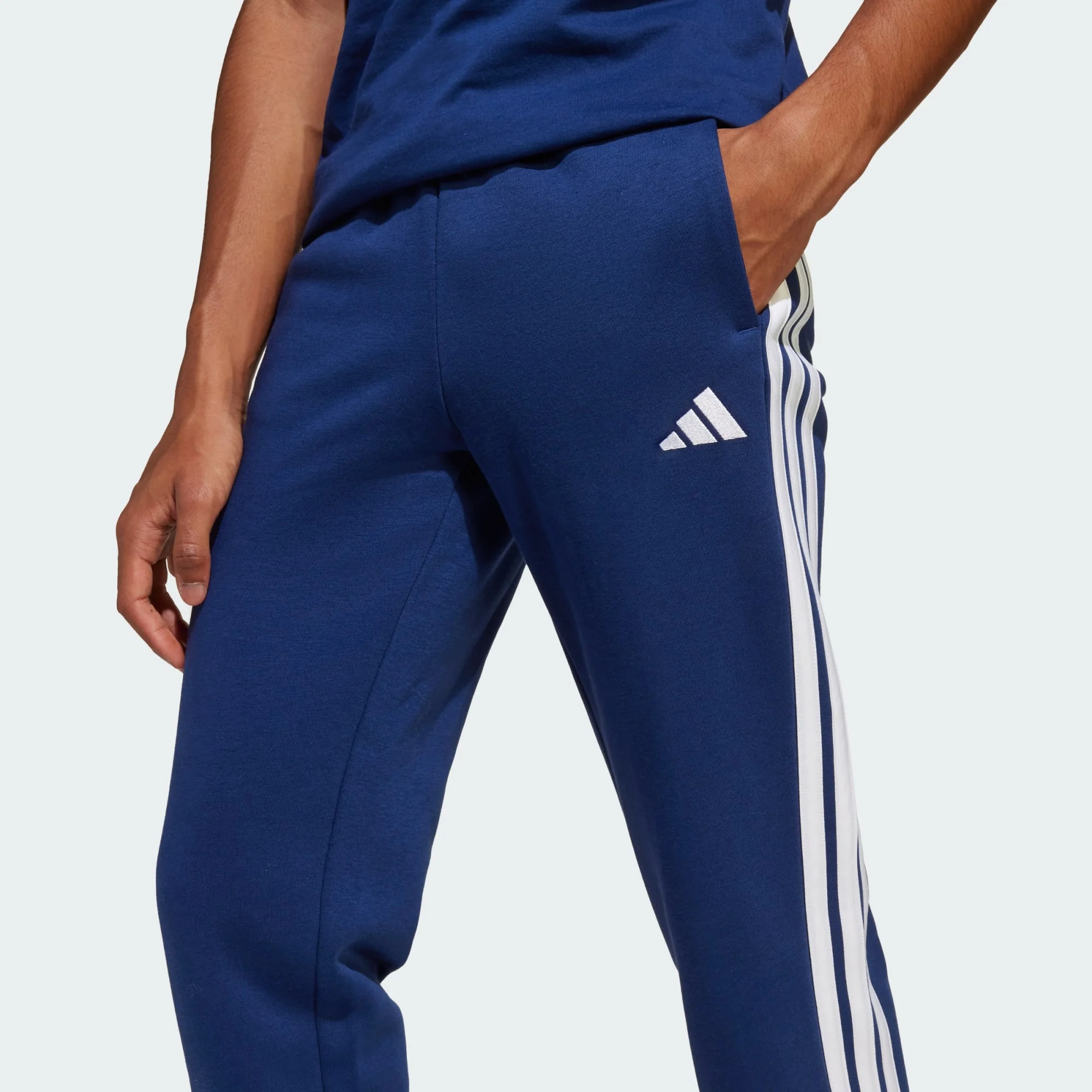 Adidas Kid's Essentials 3-Stripes Blue Trackpants - Image 5