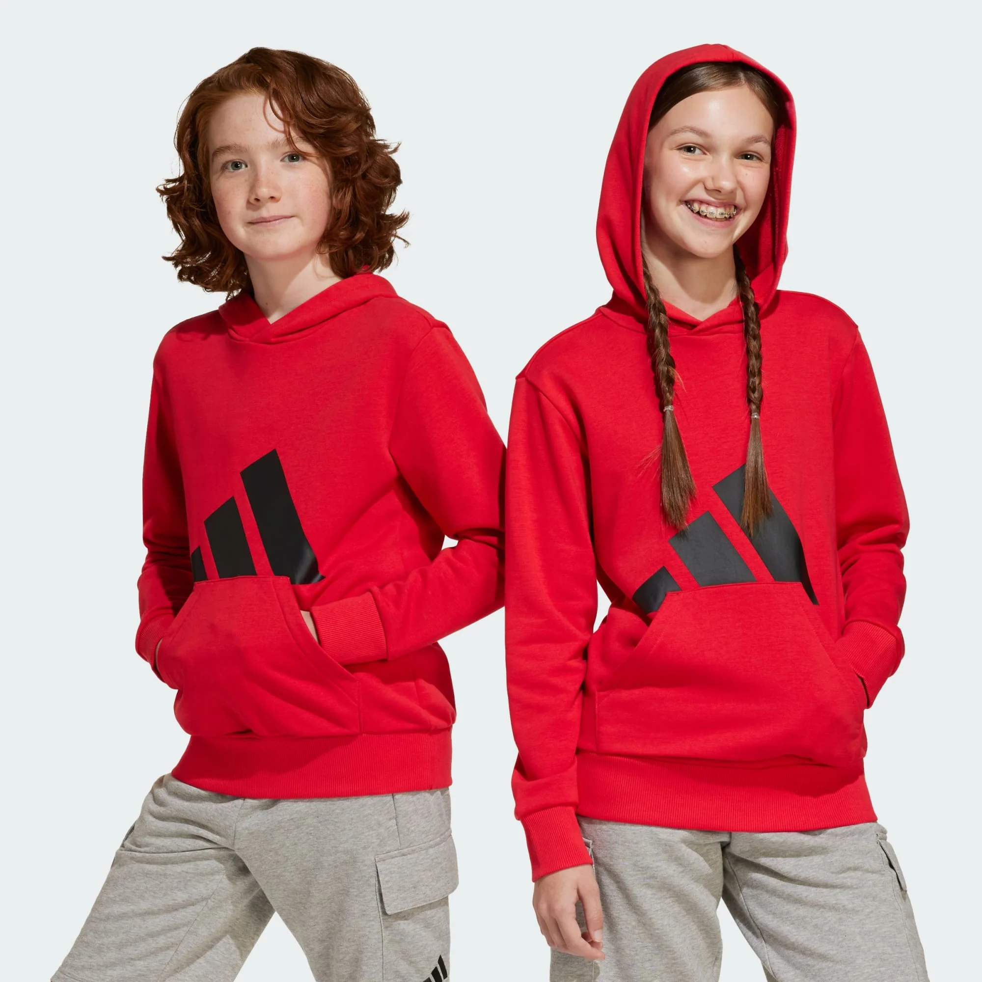 Adidas Kid's Essentials Big Logo French Terry Ruby Hoodie - Image 4