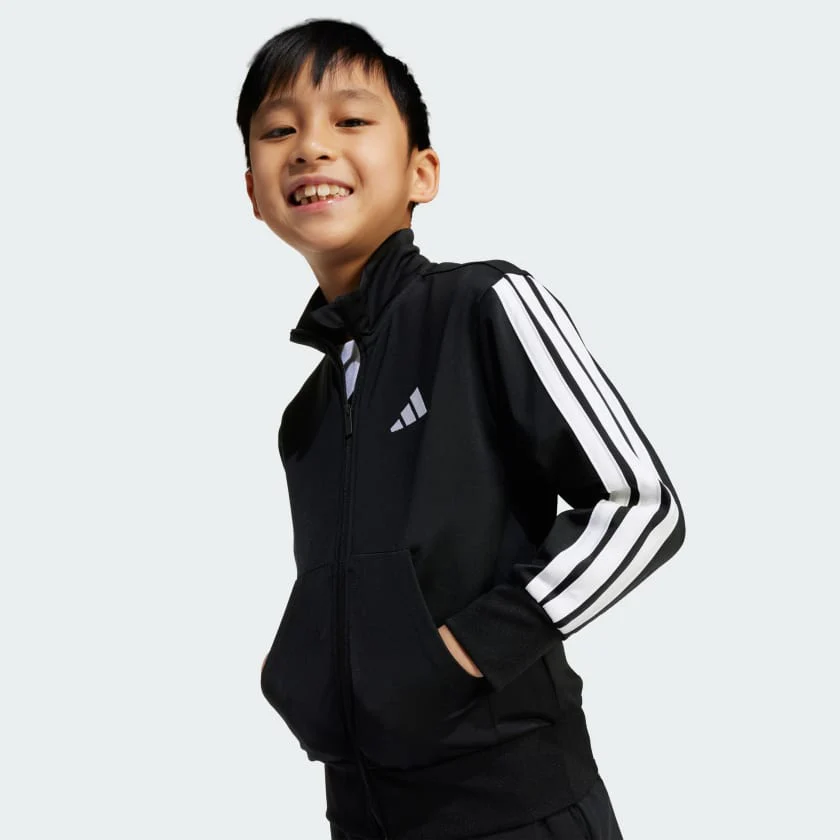 Adidas Kid's Essentials Climacool Black/White Tracksuit Set - Image 7
