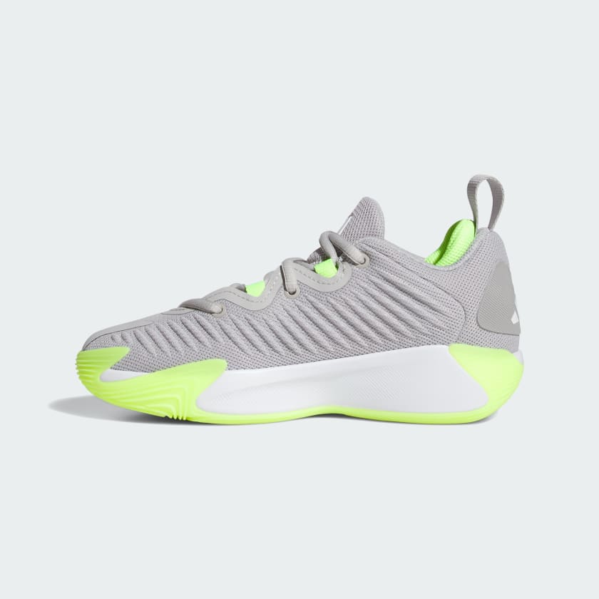 Adidas Kid's Initiation J Grey/Lemon Basketball Shoes - Image 2