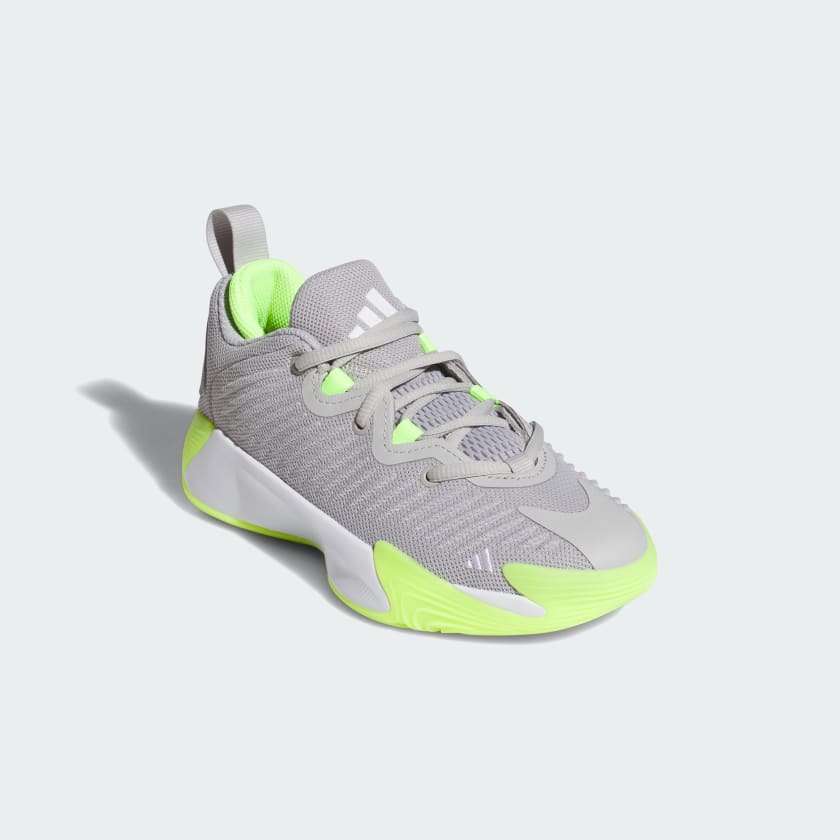 Adidas Kid's Initiation J Grey/Lemon Basketball Shoes - Image 5