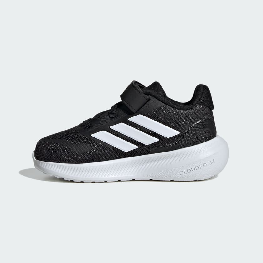 Adidas Kid's Runfalcon 5 Hook N' Loop Black/White Running Shoes - Image 2