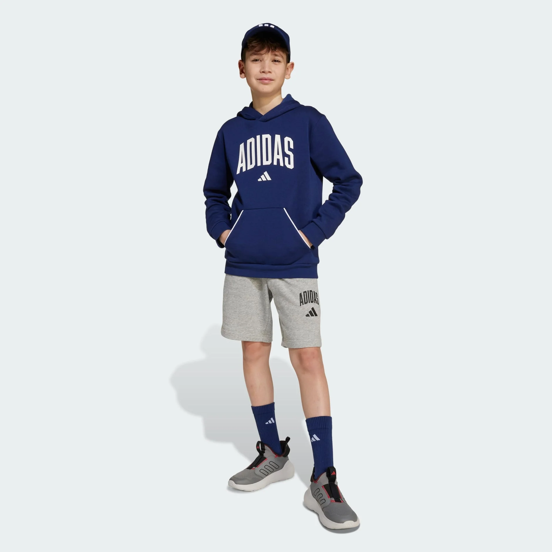 ADIDAS KID'S SEASONALS ESSENTIALS COLLEGAITE GREY SHORTS - Image 5