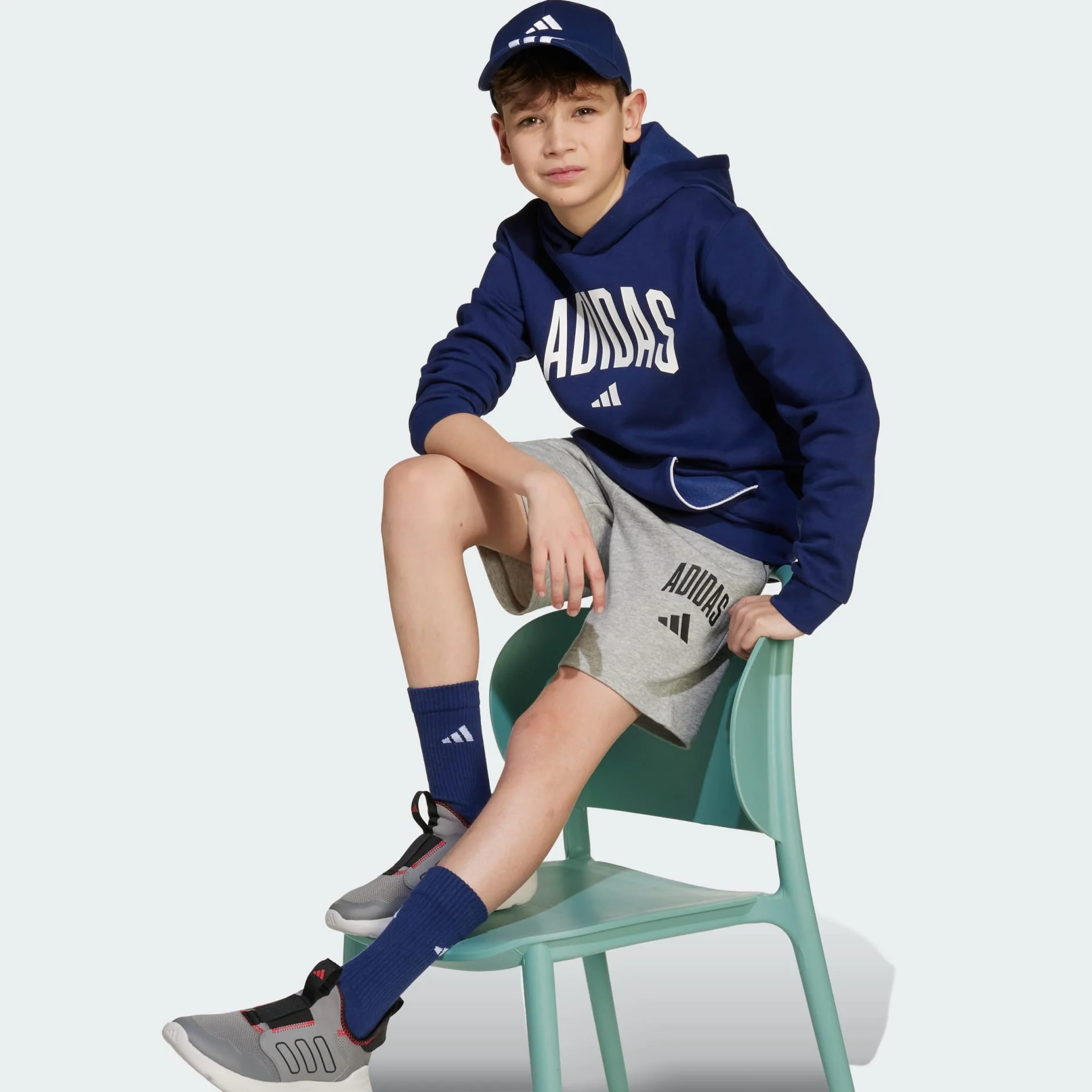 ADIDAS KID'S SEASONALS ESSENTIALS COLLEGAITE GREY SHORTS - Image 6