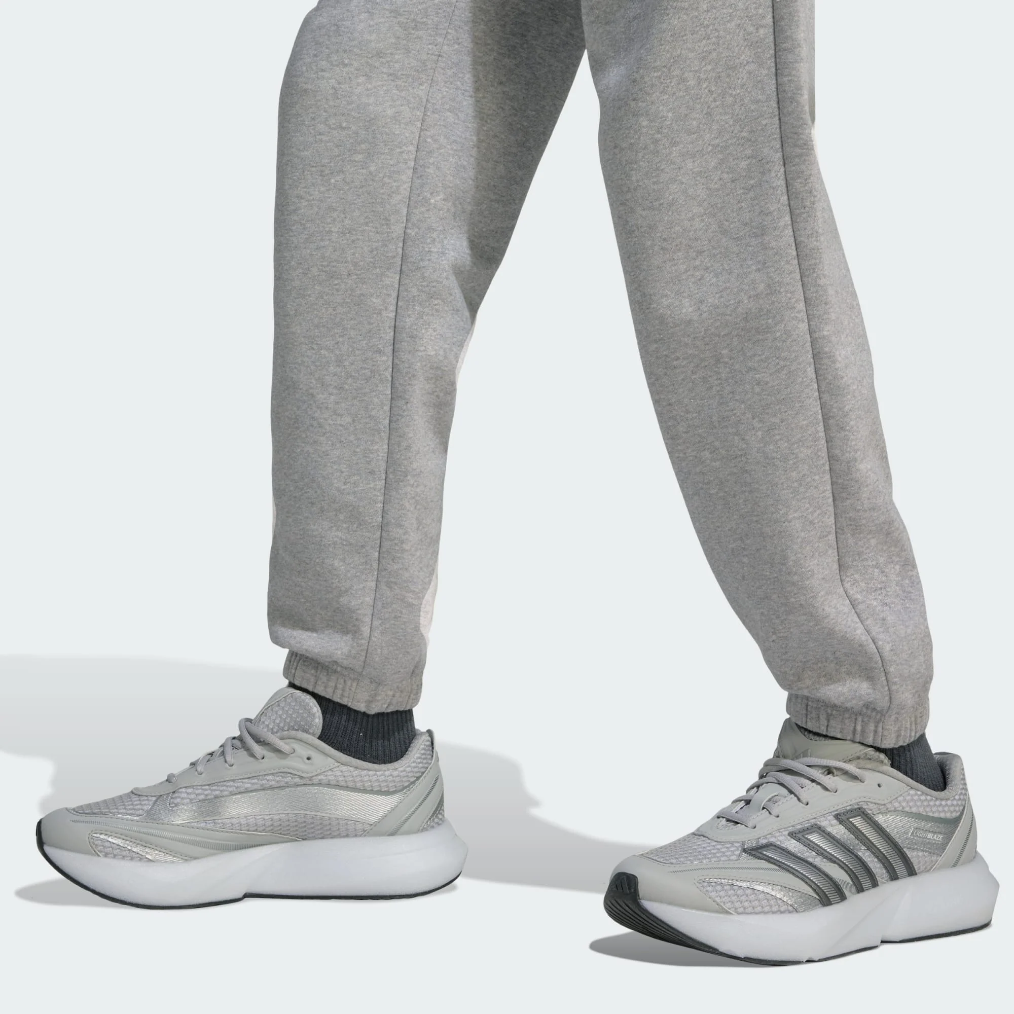 Adidas Kid's Small Logo Essentials Fleece Grey Trackpants - Image 6