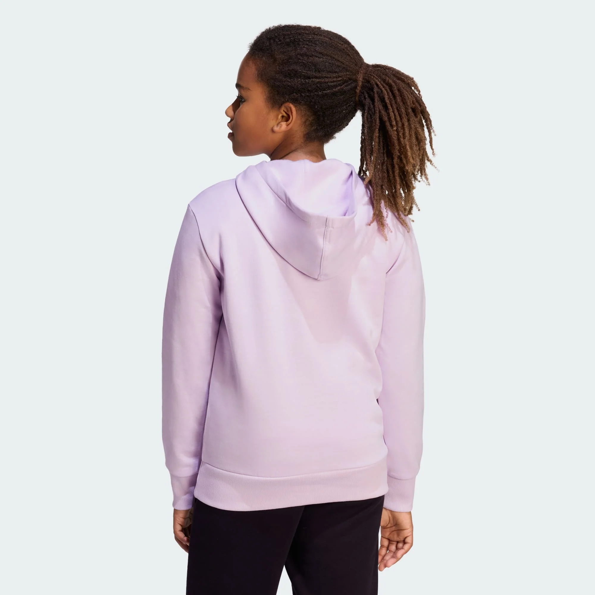 Adidas Kid's Small Logo Essentials Fleece Lavender Hoodie - Image 4