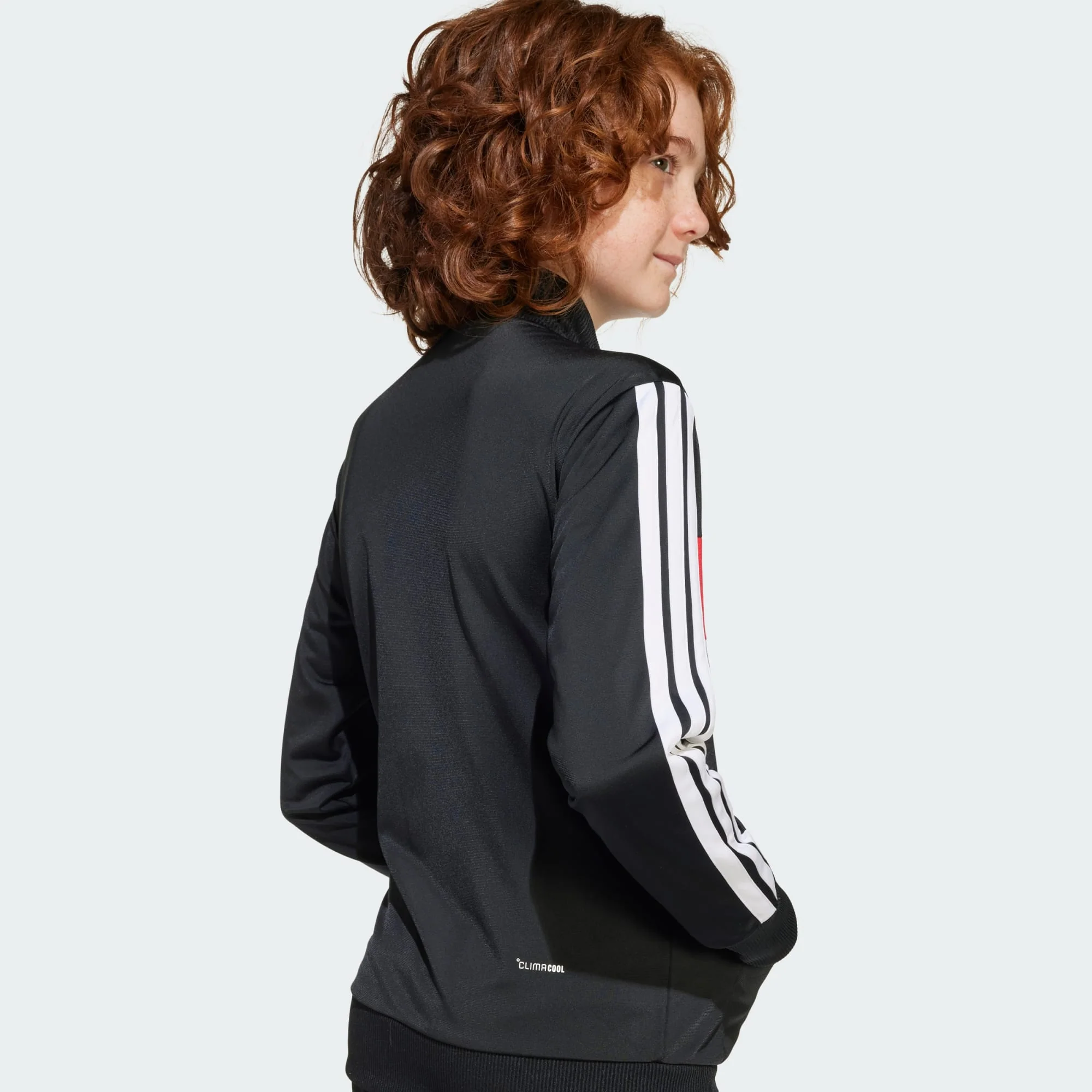 Adidas Kid's Tiberio Tricot 3-Stripes Black/Red Tracksuit Set - Image 7