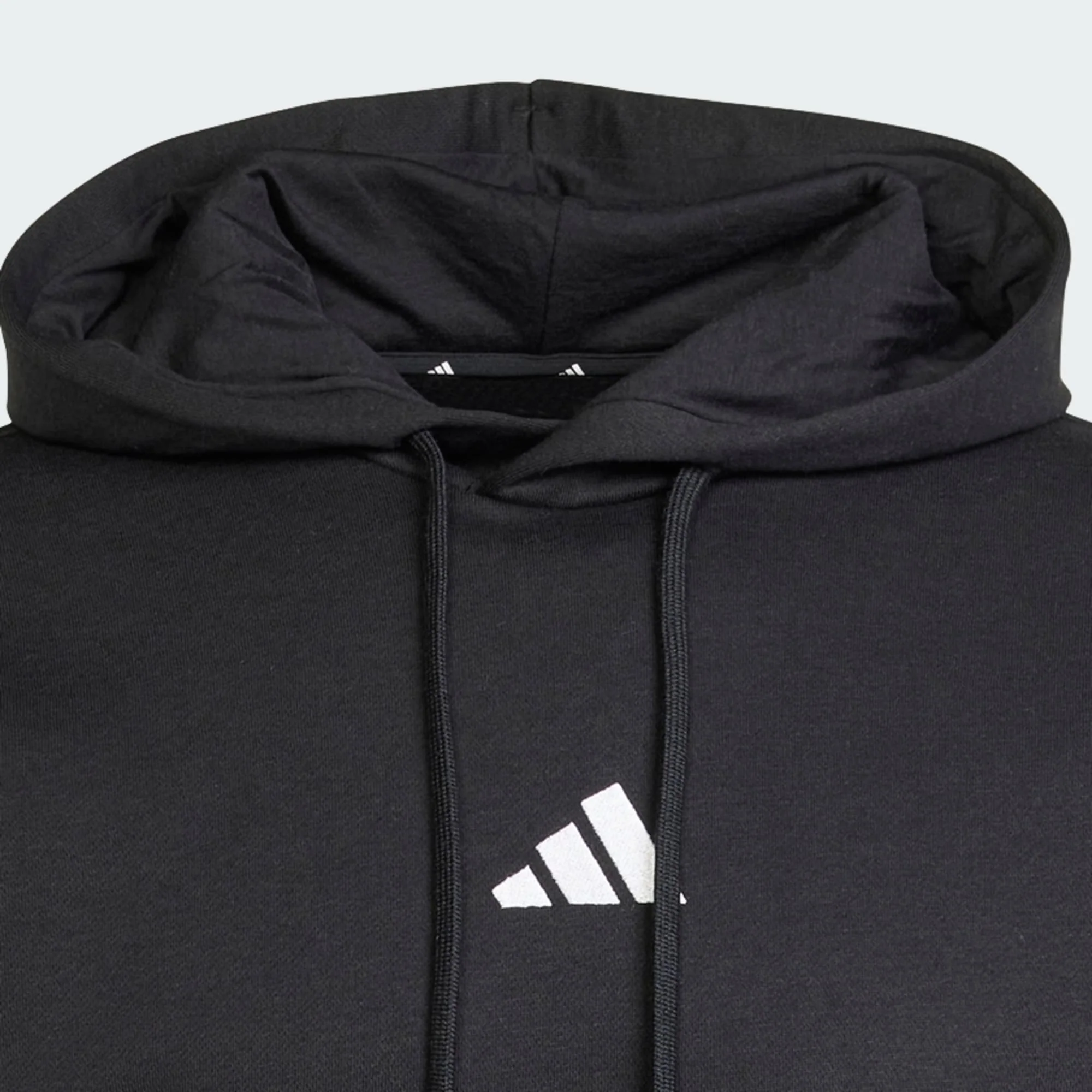 Adidas Men's 3-Stripes Fleece Black Hoodie - Image 6