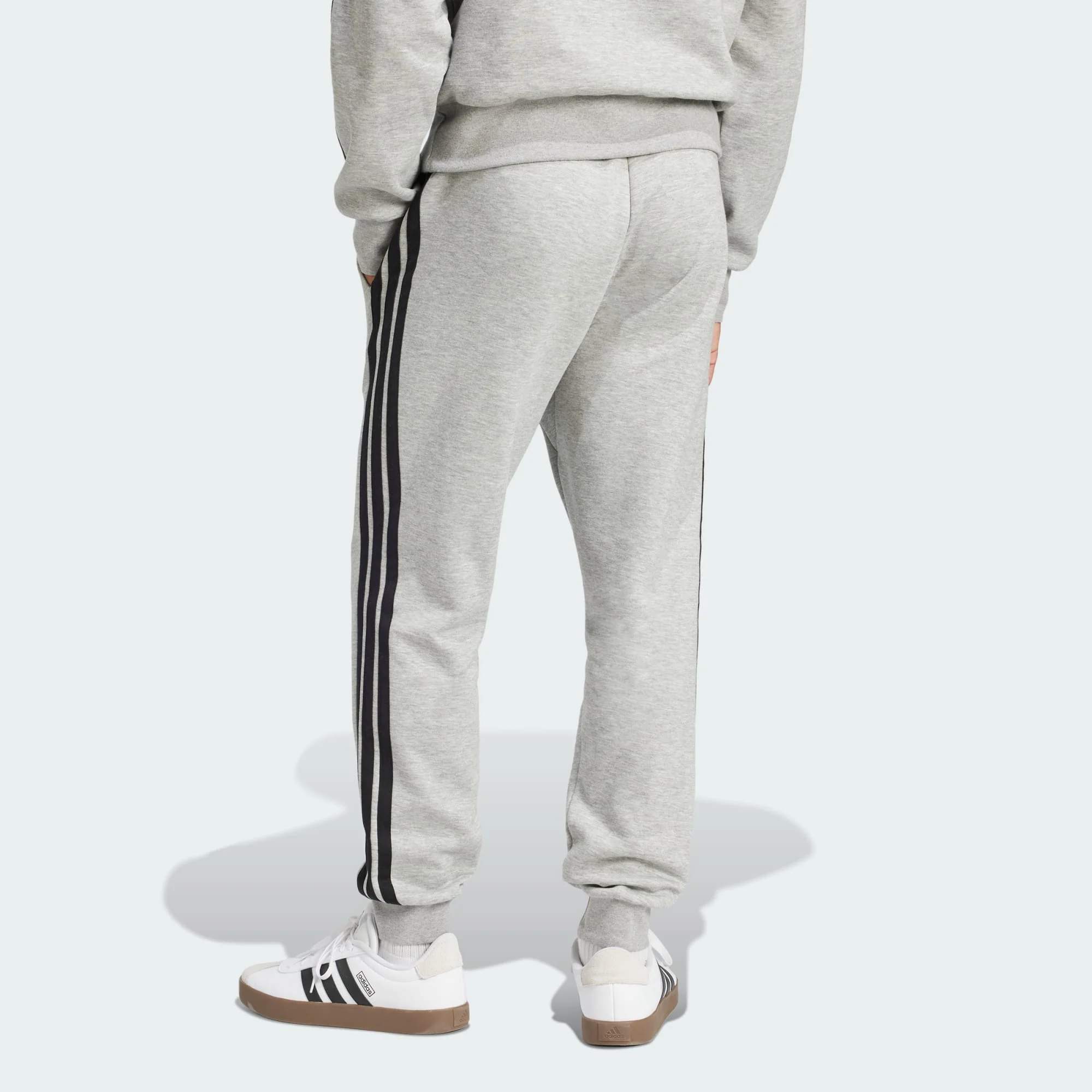 Adidas Men's 3-Stripes Fleece Grey Trackpant - Image 4